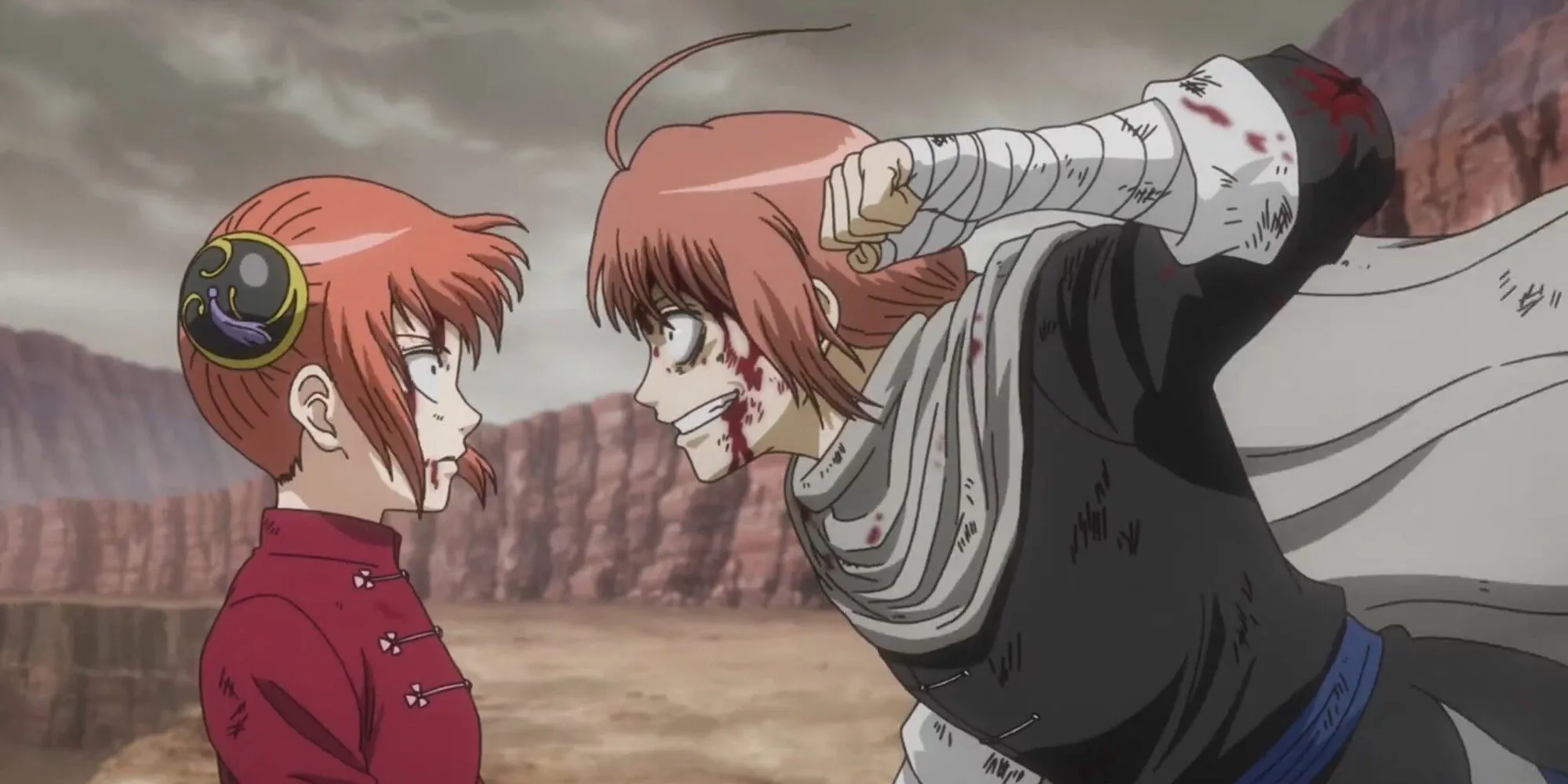 Kamui và Kagura trong Gintama, khắc họa mối quan hệ phức tạp nhưng sâu sắc giữa hai anh em tộc Yato
