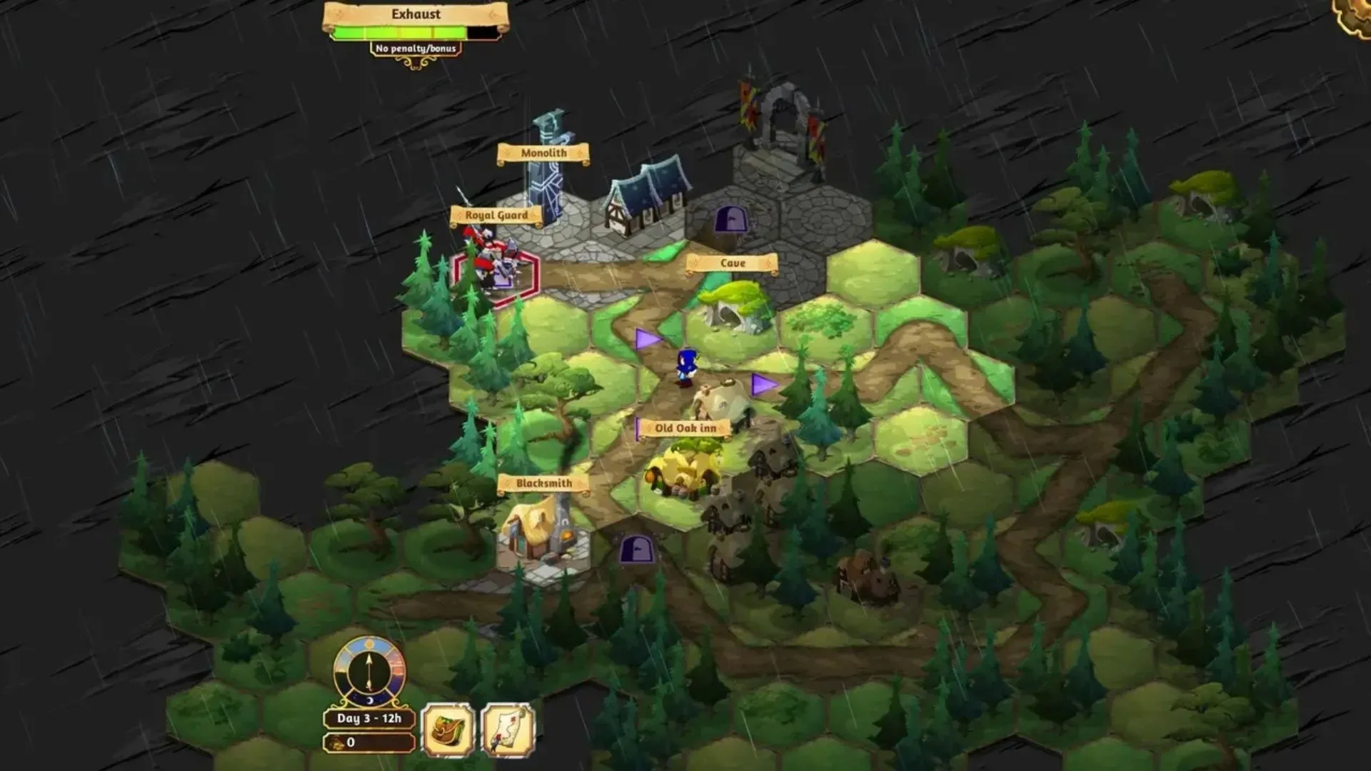 Lối chơi chiến thuật theo lượt trên bản đồ lục giác của game Crowntakers