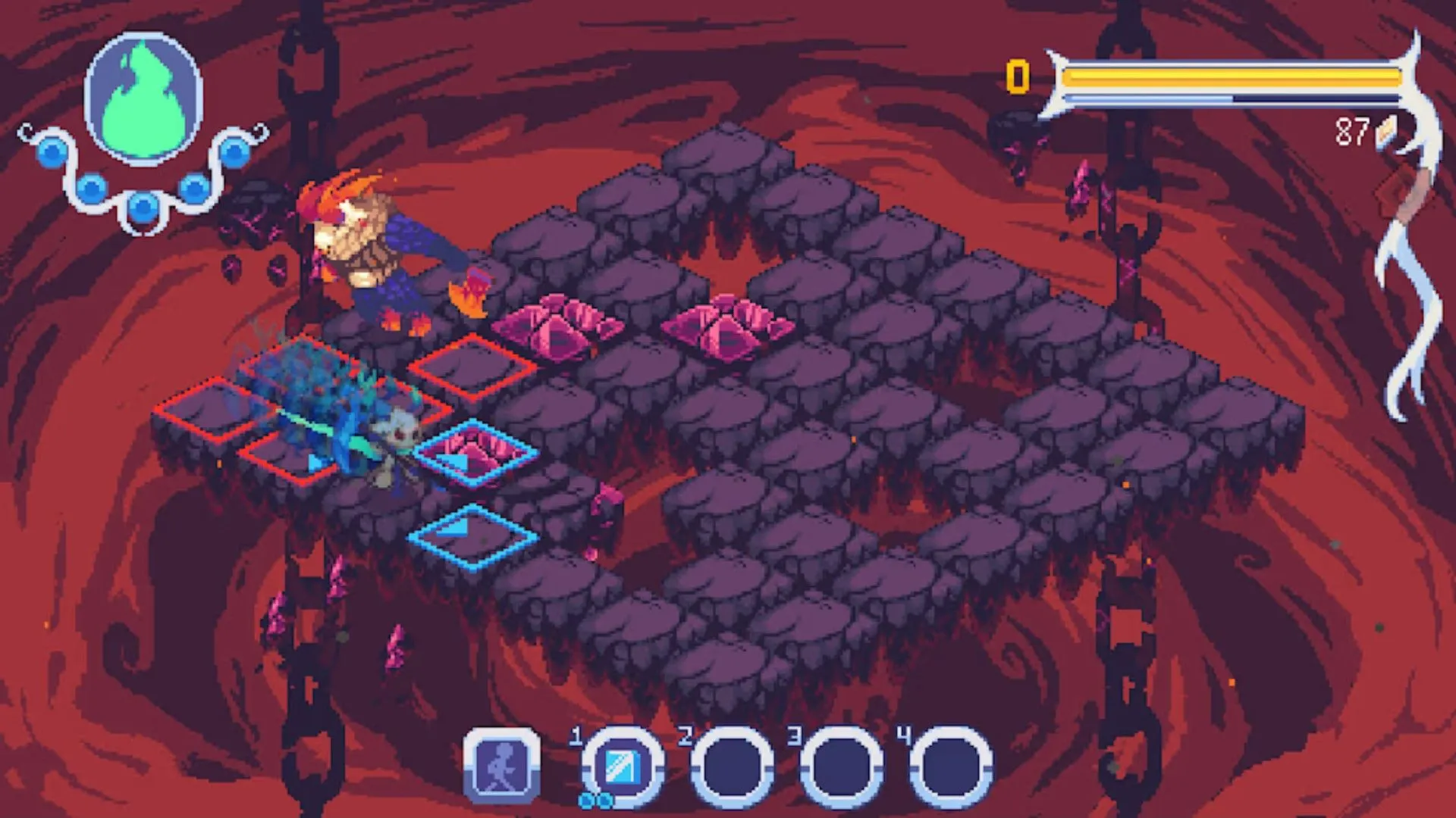 Môi trường u ám, chiến đấu isometric trong game roguelike Evertried