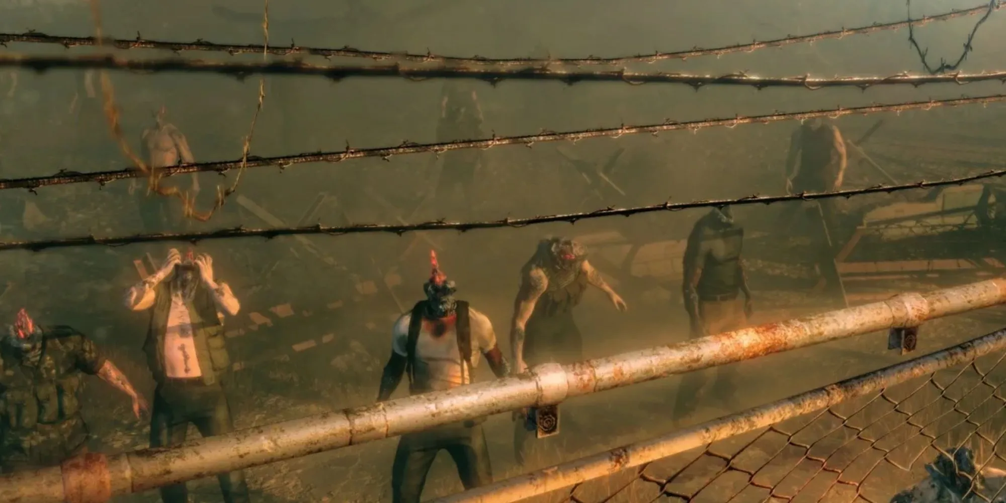 Một nhóm zombie tinh thể từ game Metal Gear Survive đang tấn công