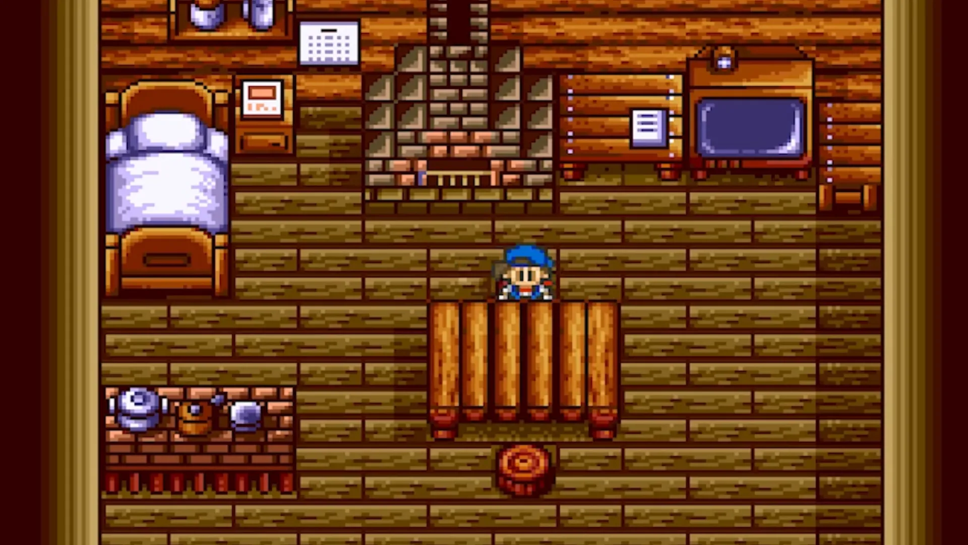 Người chơi đang chăm sóc nông trại trong Harvest Moon SNES, biểu tượng game mô phỏng nông trại đời đầu