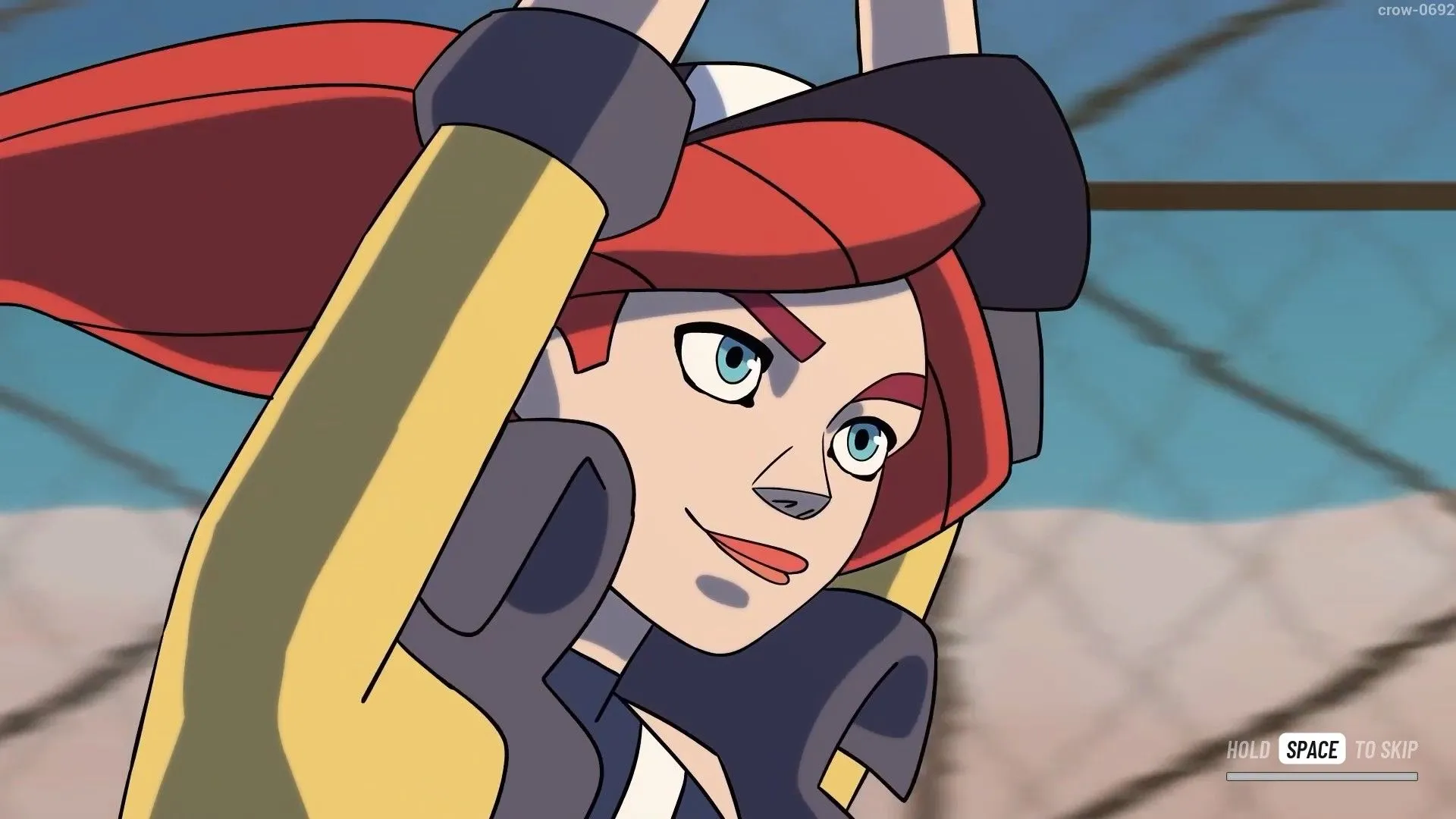 Nhân vật Nina trong game JETRUNNER đang đứng trên đường đua dưới ánh đèn neon rực rỡ, sẵn sàng cho cuộc đua tốc độ.