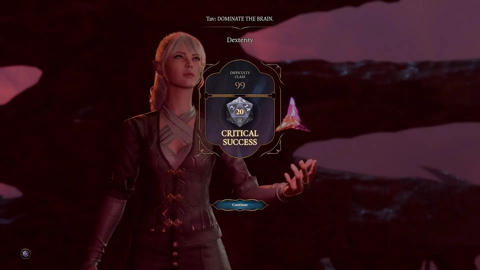 Nhân vật trong Baldur's Gate 3 đang nhìn lên Elder Brain khổng lồ