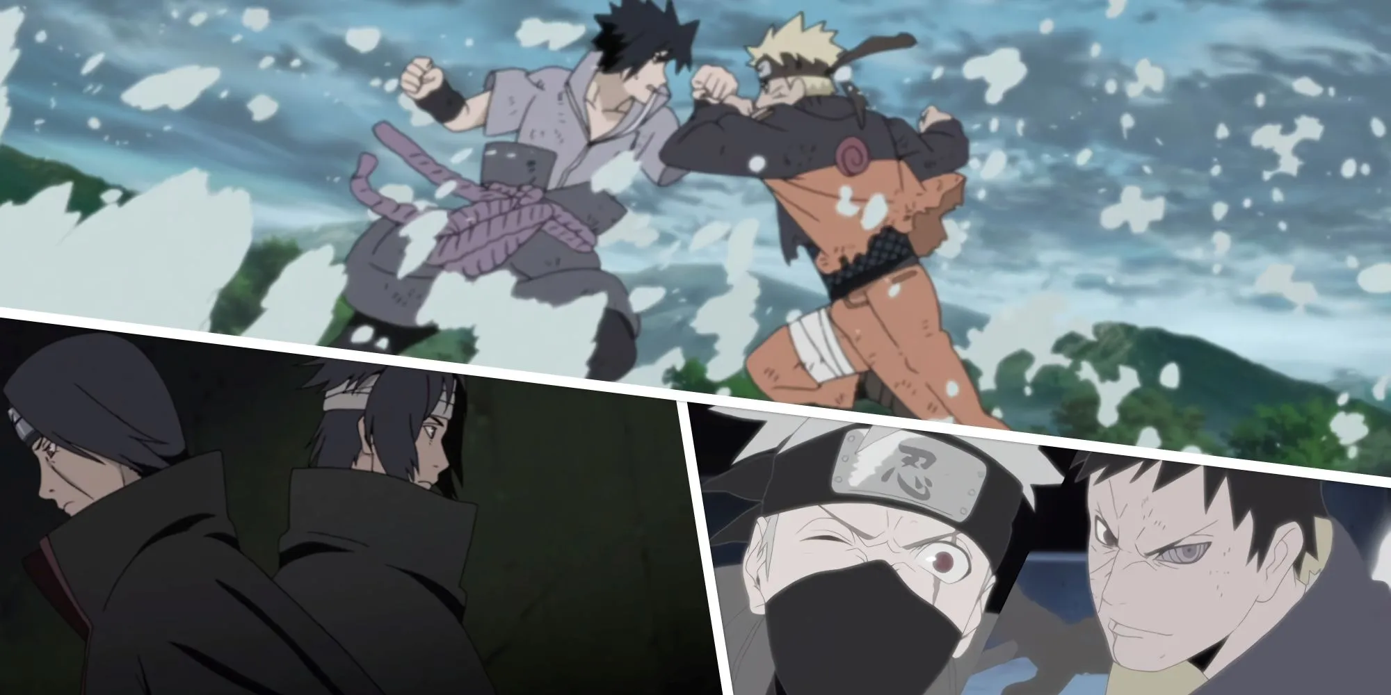 Những trận chiến kinh điển trong Naruto giữa Naruto - Sasuke, Itachi - Sasuke, Obito - Kakashi