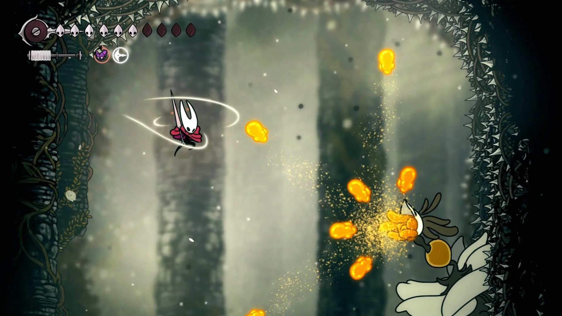 Nyleth phun ra Pollen Projectiles chết người trong giai đoạn 2 trận đấu Hollow Knight Silksong