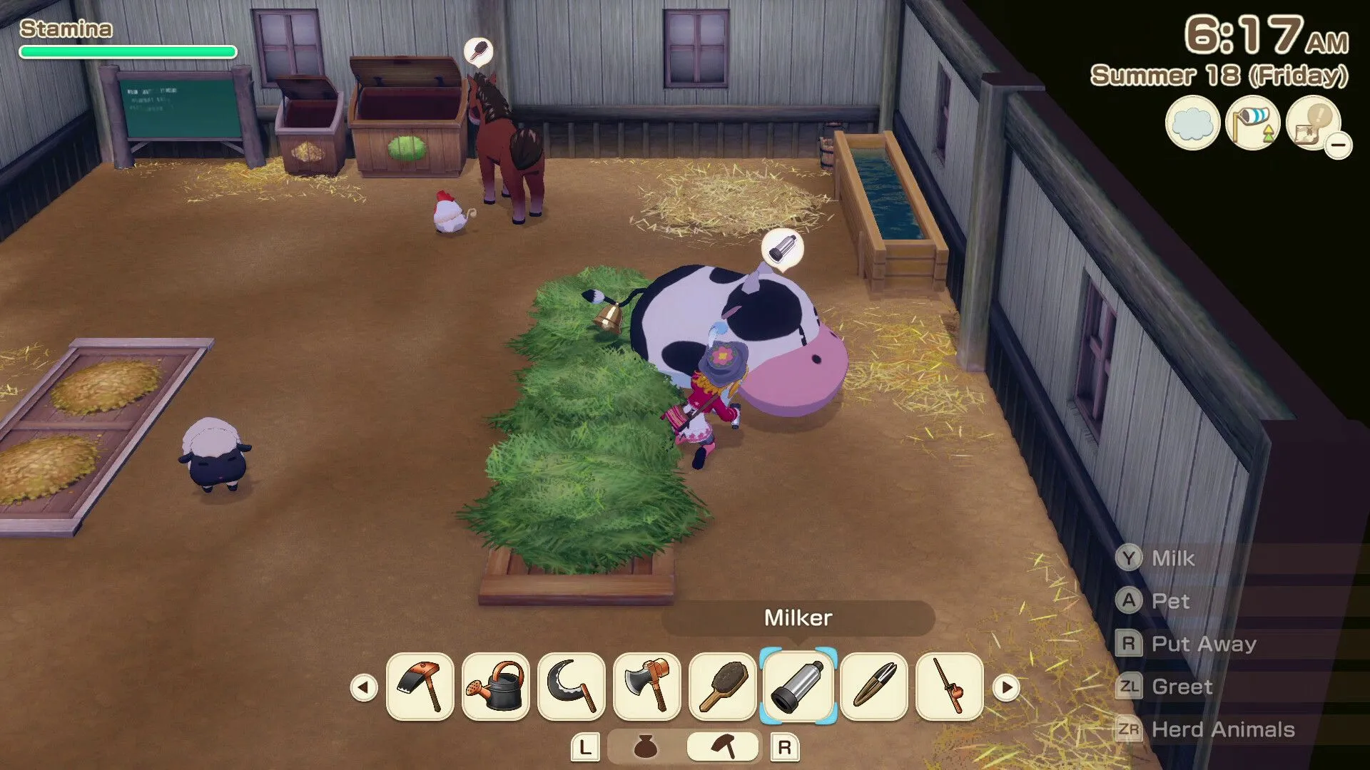 Quang cảnh khu chợ phiên trong Story of Seasons Grand Bazaar với nhiều gian hàng và người dân
