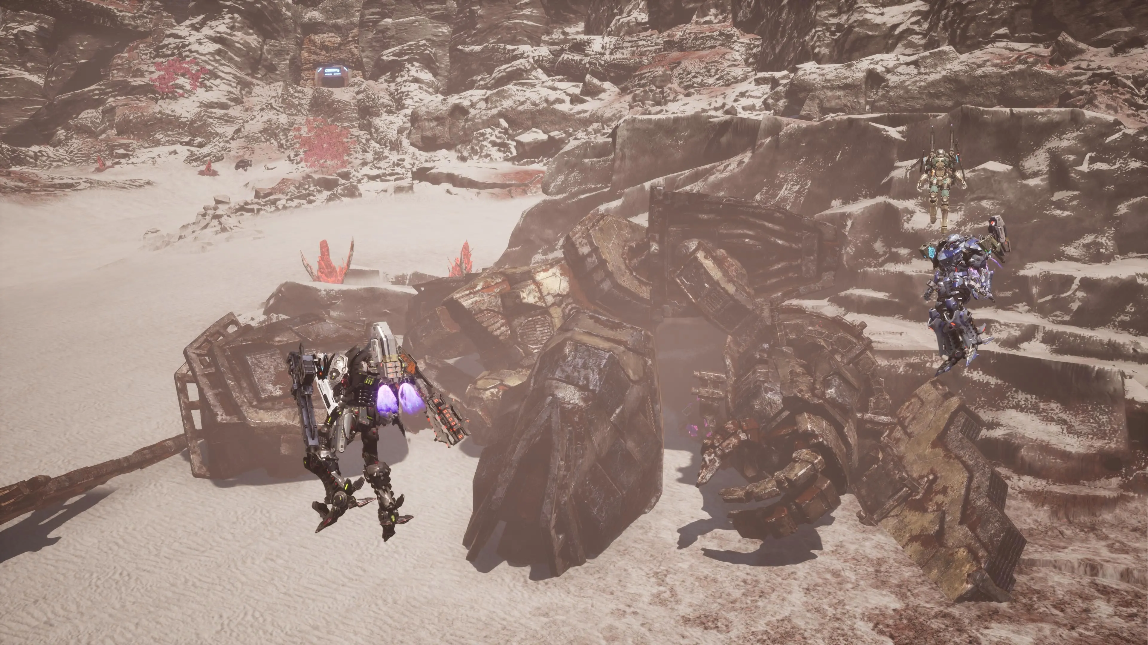 Robot Arsenal của người chơi tự do bay lượn khám phá thế giới mở rộng lớn trong game Daemon X Machina: Titanic Scion.