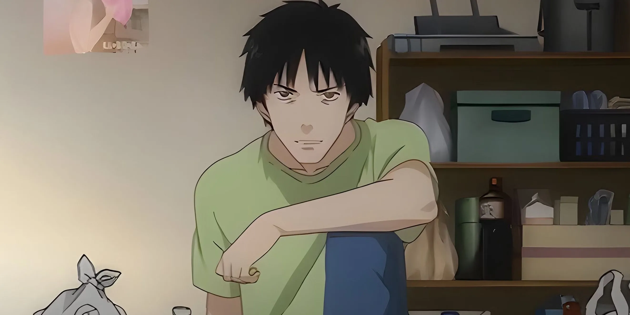 Satou cô lập trong Welcome to the NHK, tượng trưng cho chứng trầm cảm và sự tự căm ghét