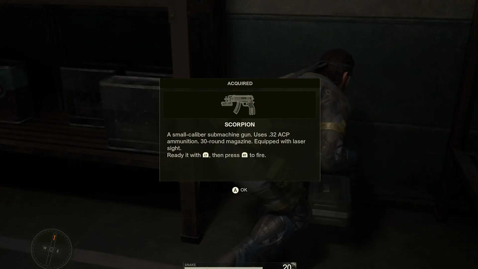 Snake đứng trước cánh cửa bị khóa trong Groznyj Grad Weapons Lab East Wing