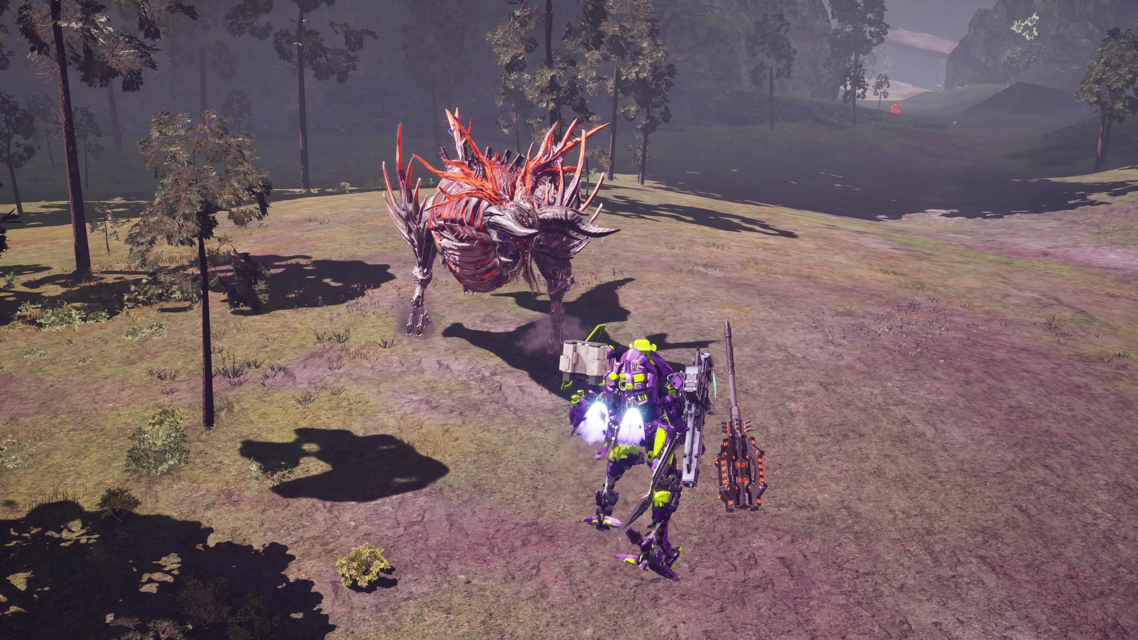 Trận chiến khốc liệt giữa robot Arsenal và boss Immortal khổng lồ trong Daemon X Machina: Titanic Scion, thách thức cân bằng độ khó của game.