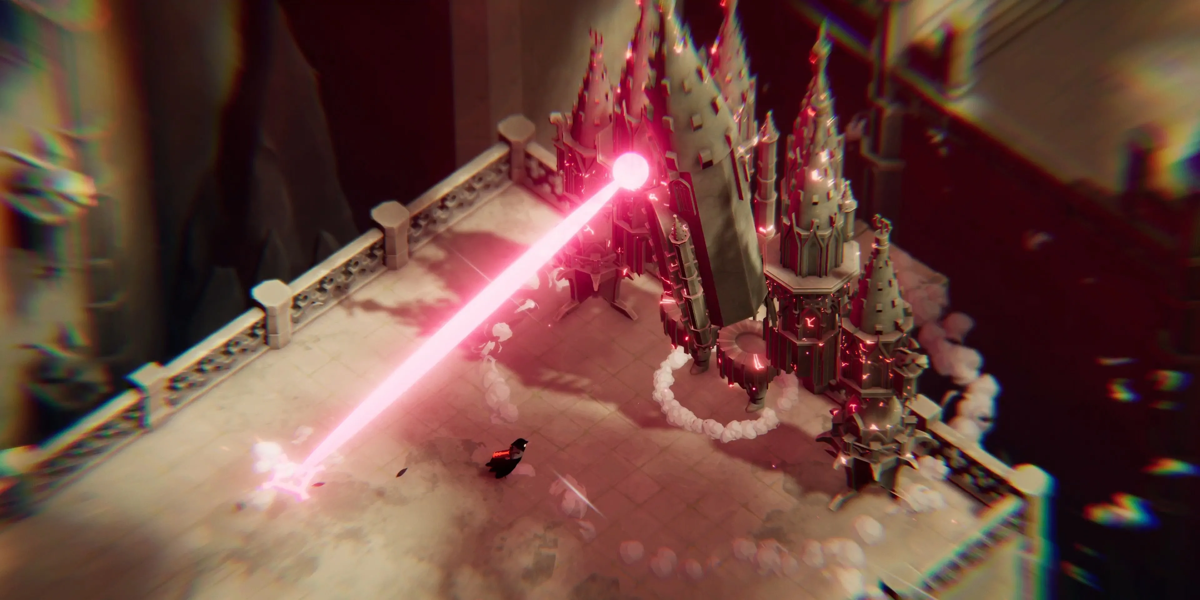 Tử thần dùng tia laser tấn công trong game Death's Door