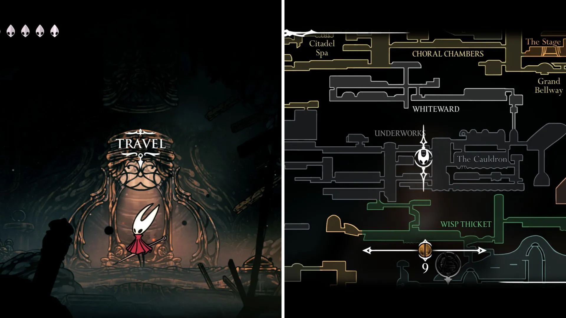 Vị trí trạm Ventrica Underworks, lối về cho game thủ sau khi có Clawline trong Silksong