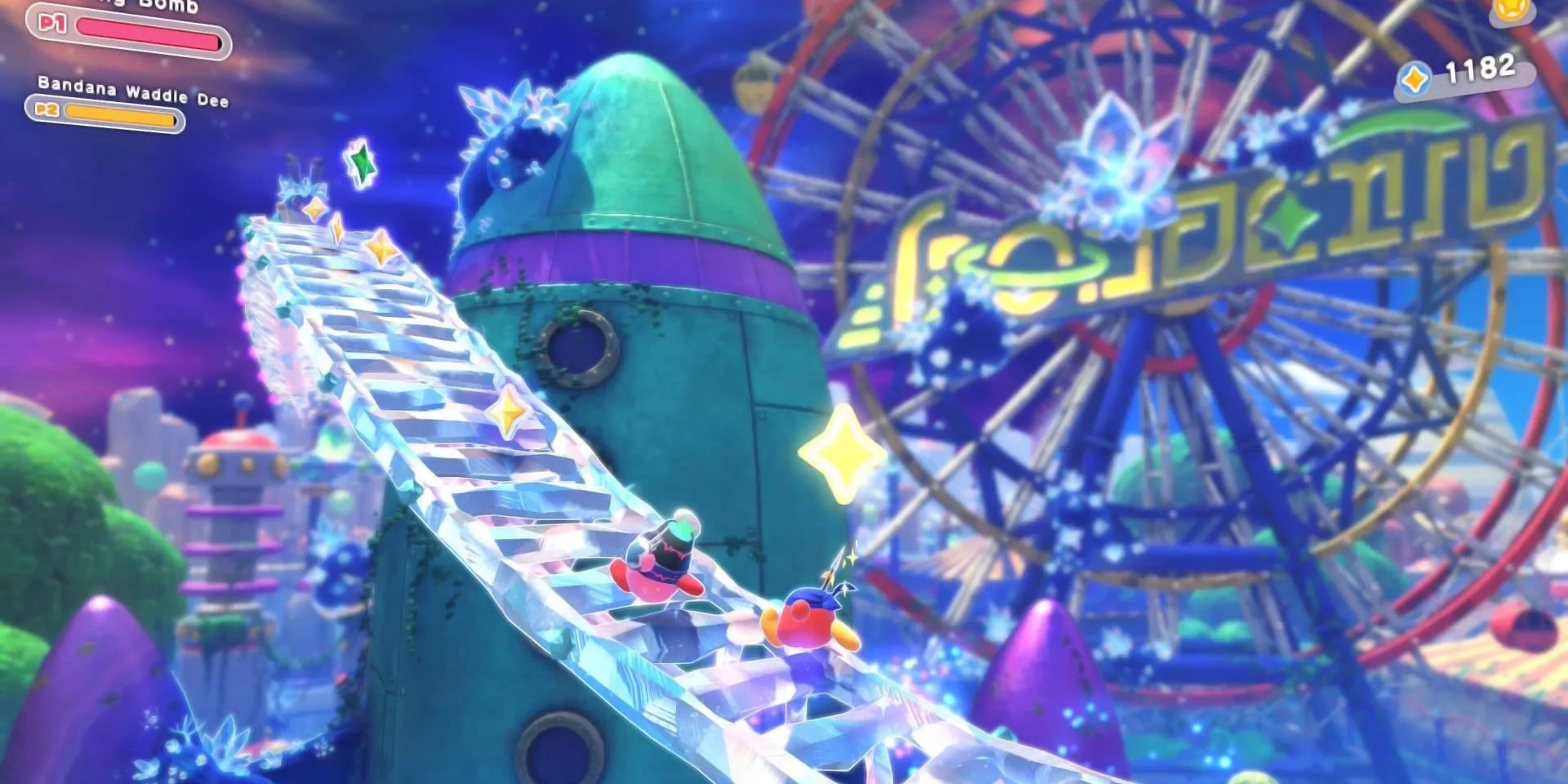 Vòng quay Ferris khổng lồ trong thế giới mộng mơ của Kirby: Star-Crossed World