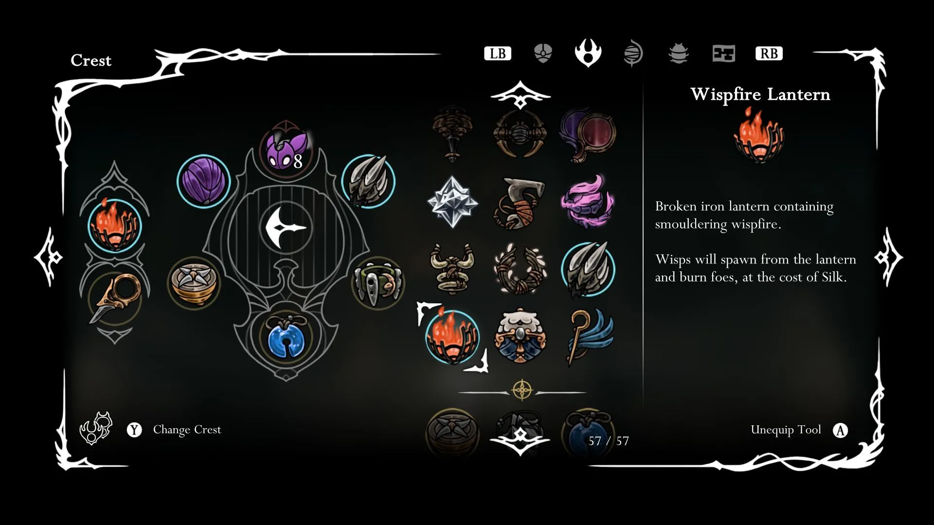 Wispfire Lantern, công cụ blue mạnh mẽ hỗ trợ tấn công tự động trong Hollow Knight Silksong