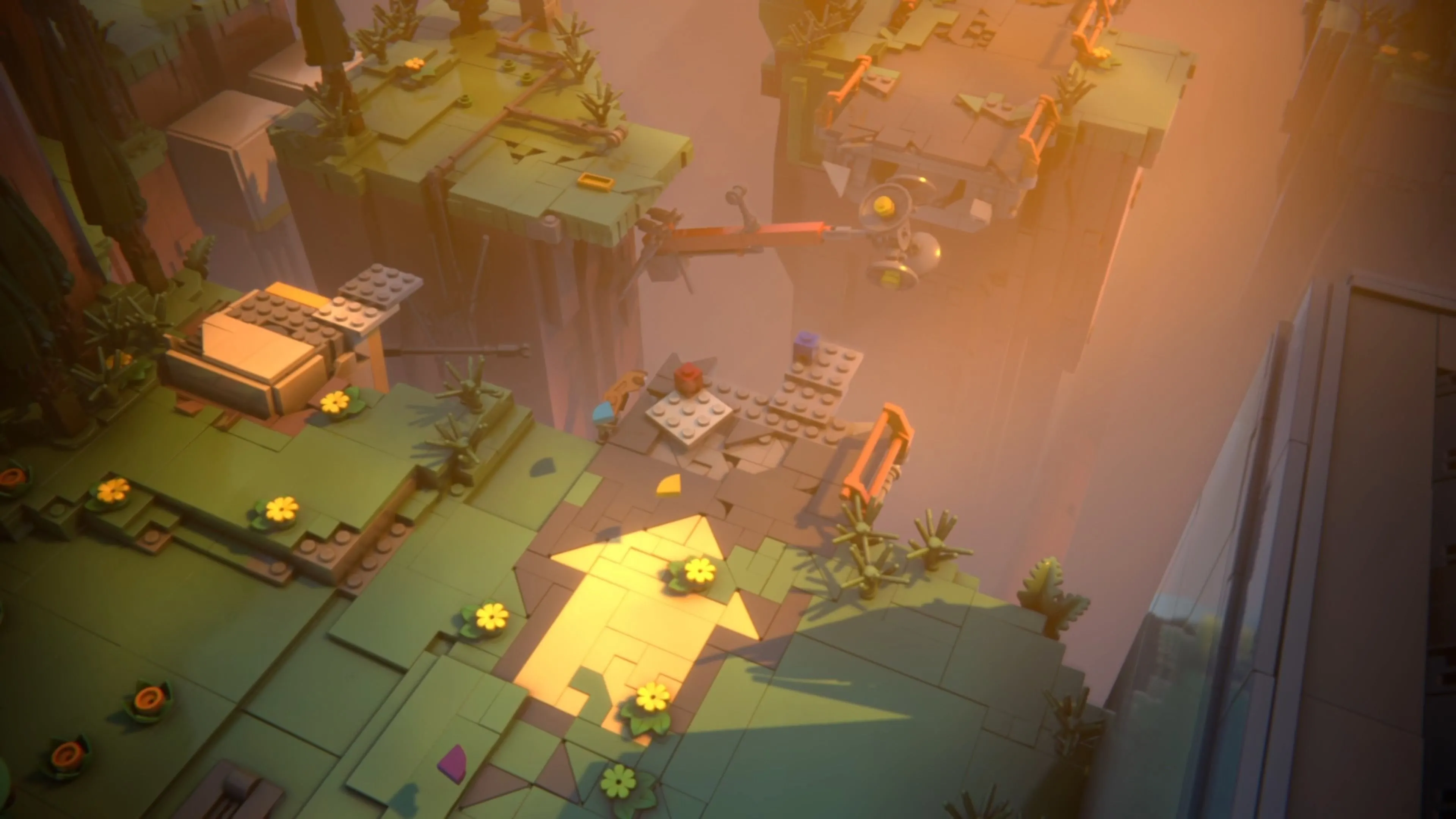 Xây cầu để đến gạch vàng trên tháp loa, tạo điểm platforming